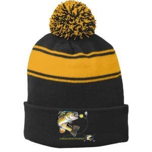 Largemouth Bass Stripe Pom Pom Beanie