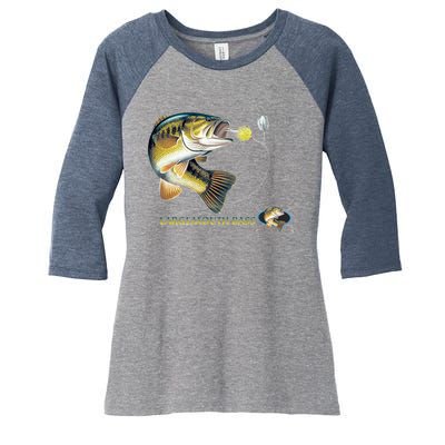 Largemouth Bass Women's Tri-Blend 3/4-Sleeve Raglan Shirt