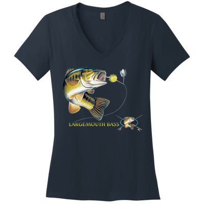 Largemouth Bass Women's V-Neck T-Shirt