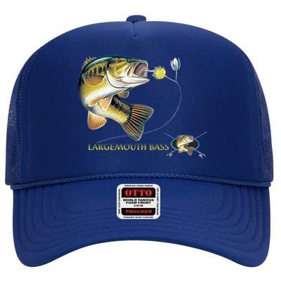 Largemouth Bass High Crown Mesh Back Trucker Hat