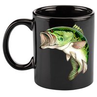 Largemouth Bass Swimming 11oz C Handle Ceramic Mug