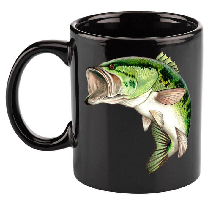 Largemouth Bass Swimming 11oz C Handle Ceramic Mug