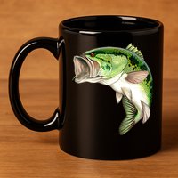 Largemouth Bass Swimming 11oz C Handle Ceramic Mug