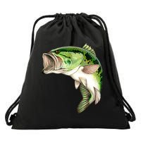 Largemouth Bass Swimming Drawstring Bag