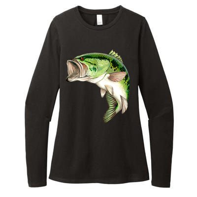 Largemouth Bass Swimming Womens CVC Long Sleeve Shirt