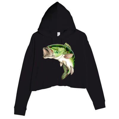 Largemouth Bass Swimming Crop Fleece Hoodie