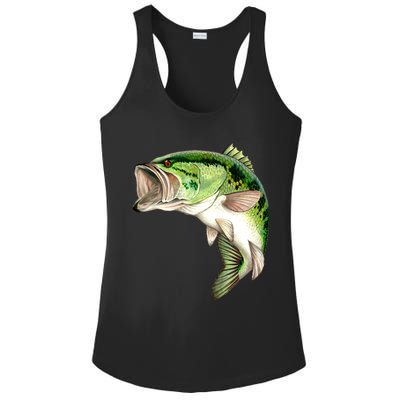Largemouth Bass Swimming Ladies PosiCharge Competitor Racerback Tank
