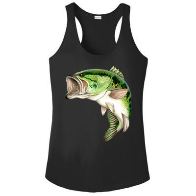 Largemouth Bass Swimming Ladies PosiCharge Competitor Racerback Tank