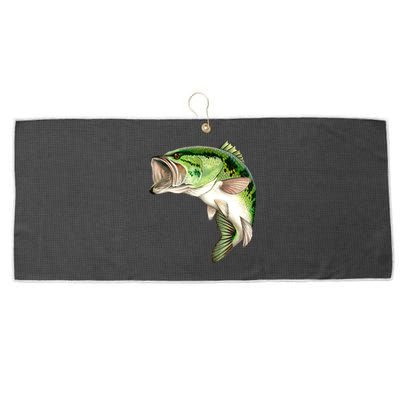 Largemouth Bass Swimming Large Microfiber Waffle Golf Towel