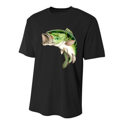 Largemouth Bass Swimming Youth Performance Sprint T-Shirt