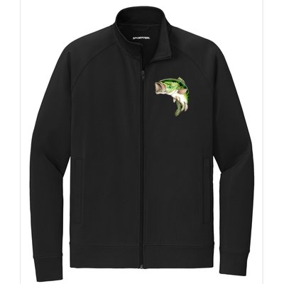 Largemouth Bass Swimming Stretch Full-Zip Cadet Jacket