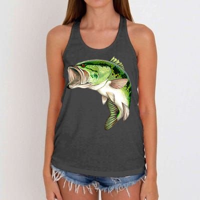 Largemouth Bass Swimming Women's Knotted Racerback Tank