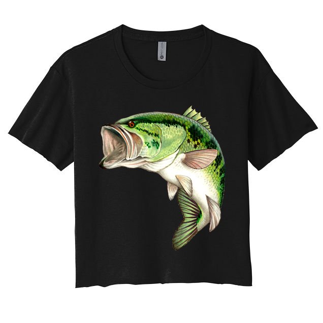 Largemouth Bass Swimming Crop Top