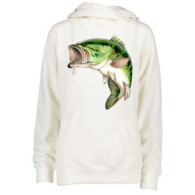 Largemouth Bass Swimming Womens Funnel Neck Pullover Hood