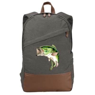 Largemouth Bass Swimming Cotton Canvas Backpack