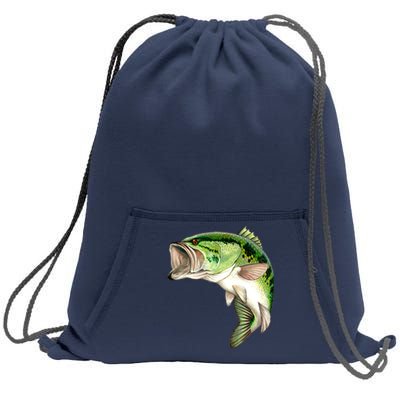 Largemouth Bass Swimming Sweatshirt Cinch Pack Bag