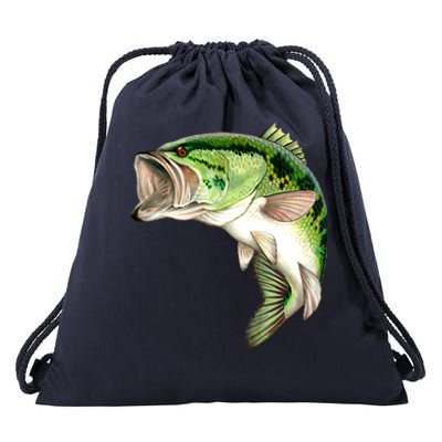 Largemouth Bass Swimming Drawstring Bag