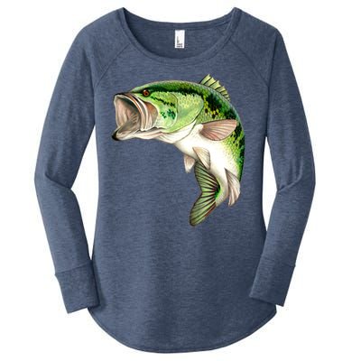 Largemouth Bass Swimming Women's Perfect Tri Tunic Long Sleeve Shirt