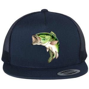 Largemouth Bass Swimming Flat Bill Trucker Hat