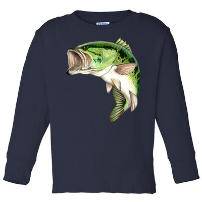 Largemouth Bass Swimming Toddler Long Sleeve Shirt