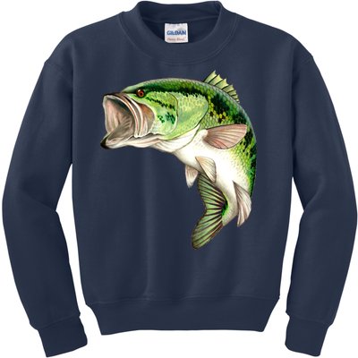 Largemouth Bass Swimming Kids Sweatshirt