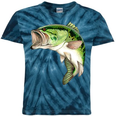 Largemouth Bass Swimming Kids Tie-Dye T-Shirt