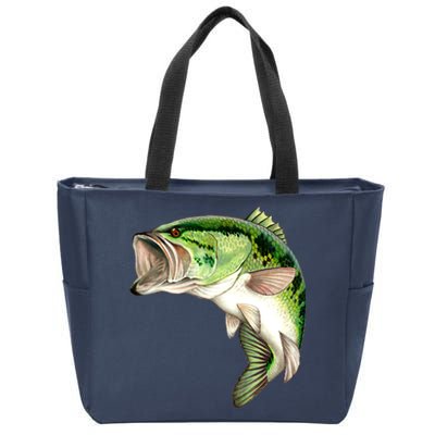 Largemouth Bass Swimming Zip Tote Bag