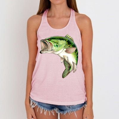 Largemouth Bass Swimming Women's Knotted Racerback Tank