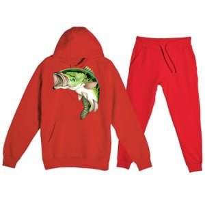 Largemouth Bass Swimming Premium Hooded Sweatsuit Set