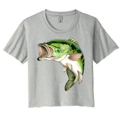 Largemouth Bass Swimming Women's Crop Top Tee