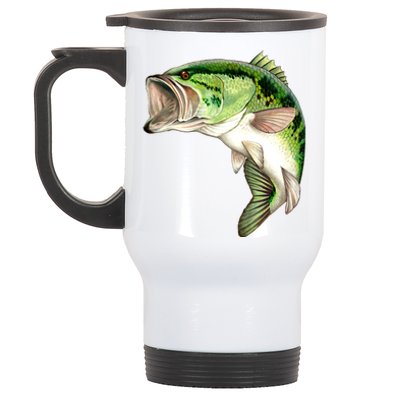 Largemouth Bass Swimming Stainless Steel Travel Mug