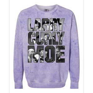 Larry Curly Moe Three Stooges Colorblast Crewneck Sweatshirt