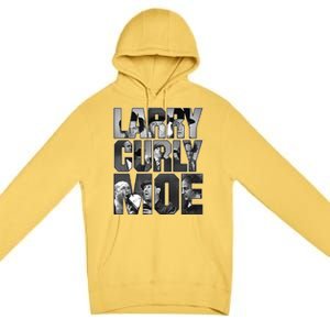 Larry Curly Moe Three Stooges Premium Pullover Hoodie