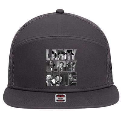 Larry Curly Moe Three Stooges 7 Panel Mesh Trucker Snapback Hat