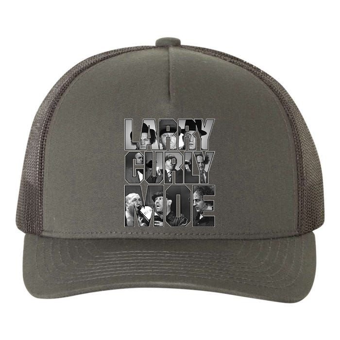 Larry Curly Moe Three Stooges Yupoong Adult 5-Panel Trucker Hat