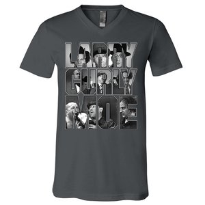 Larry Curly Moe Three Stooges V-Neck T-Shirt