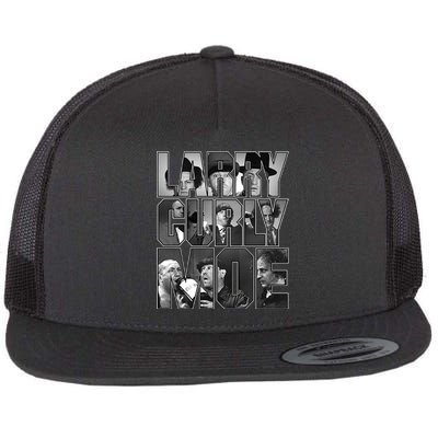 Larry Curly Moe Three Stooges Flat Bill Trucker Hat