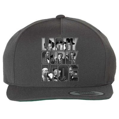 Larry Curly Moe Three Stooges Wool Snapback Cap