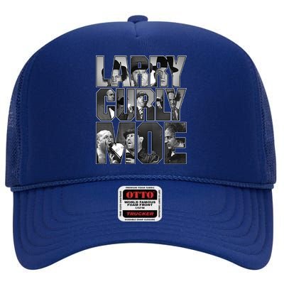 Larry Curly Moe Three Stooges High Crown Mesh Back Trucker Hat