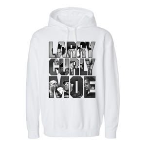 Larry Curly Moe Three Stooges Garment-Dyed Fleece Hoodie