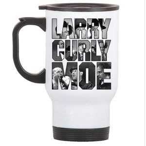 Larry Curly Moe Three Stooges Stainless Steel Travel Mug