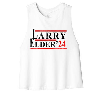 Larry Elder 2024 Vintage Campaign Election Women's Racerback Cropped Tank