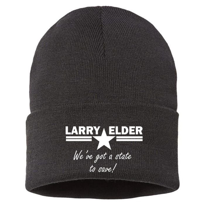 Larry Elder For California We've Got A State To Save Sustainable Knit Beanie