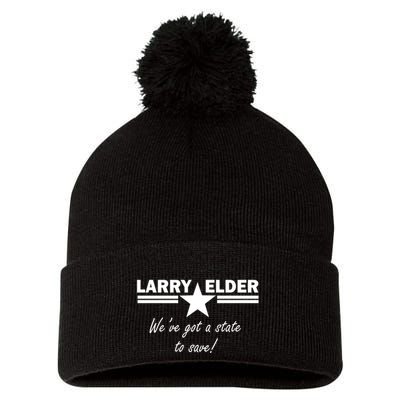 Larry Elder For California We've Got A State To Save Pom Pom 12in Knit Beanie