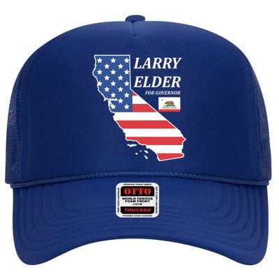 Larry Elder For Governor High Crown Mesh Back Trucker Hat