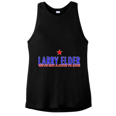 Larry Elder We've Got A State To Save Ladies PosiCharge Tri-Blend Wicking Tank