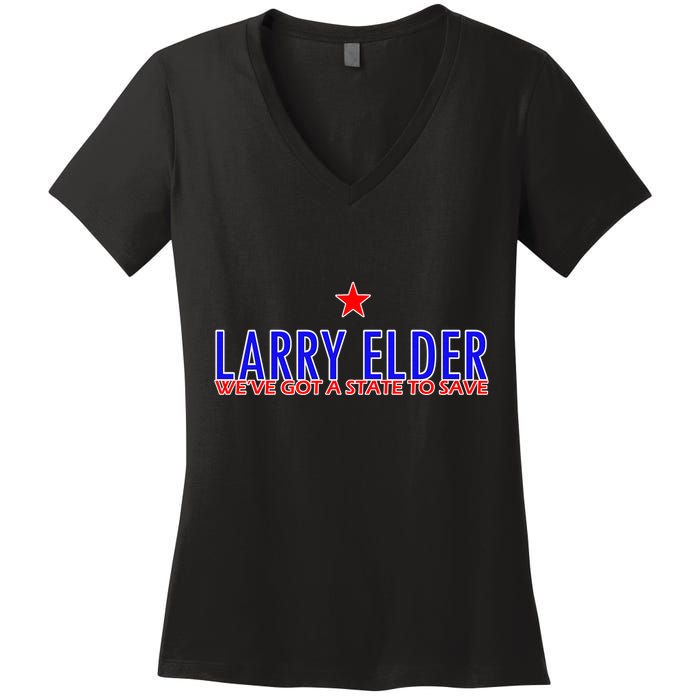 Larry Elder We've Got A State To Save Women's V-Neck T-Shirt