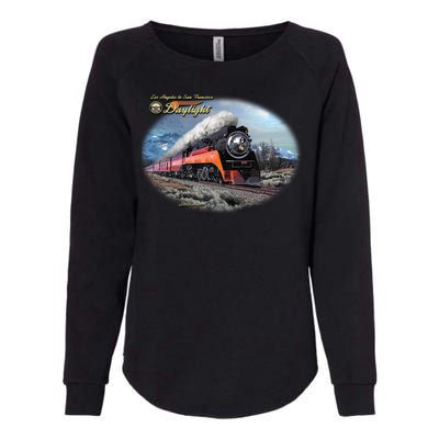 Larry Grossman - Daylight In Winter Train Womens California Wash Sweatshirt