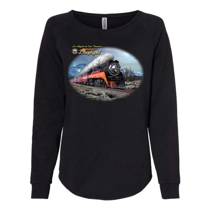 Larry Grossman - Daylight In Winter Train Womens California Wash Sweatshirt