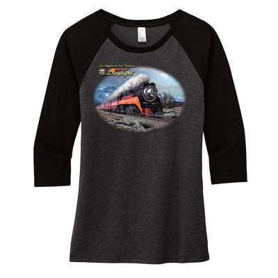 Larry Grossman - Daylight In Winter Train Women's Tri-Blend 3/4-Sleeve Raglan Shirt